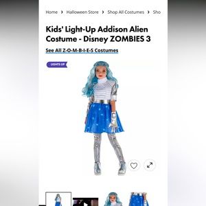 Addison Girls Costume Brand New, Unopened. Comes with Wig as well. Lights Up.